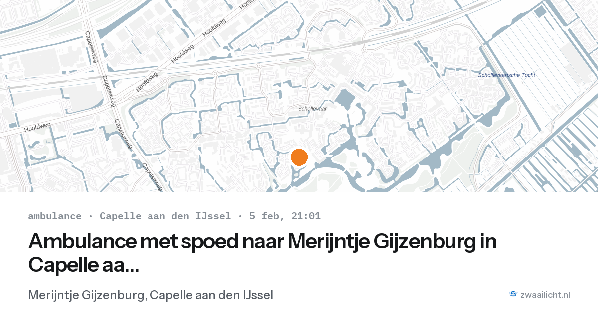 Ambulance met spoed naar Merijntje Gijzenburg in Capelle aan den IJssel — 5 feb 2026