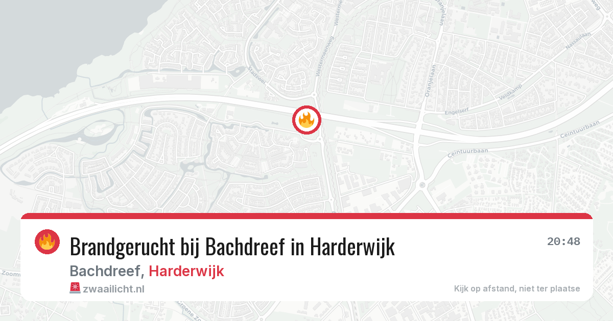 Brandgerucht bij Bachdreef in Harderwijk — 21 apr 2026