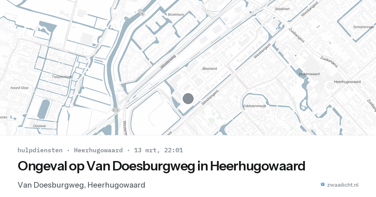 Ongeval op Van Doesburgweg in Heerhugowaard — 13 mrt 2026