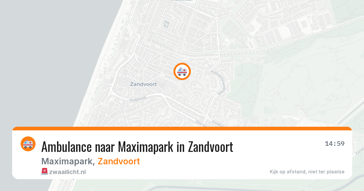 Ambulance naar Maximapark in Zandvoort — 14 jun 2026