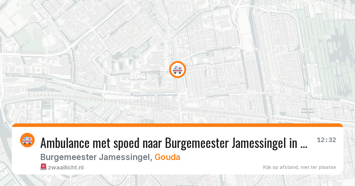 Ambulance met spoed naar Burgemeester Jamessingel in Gouda — 20 jun 2026