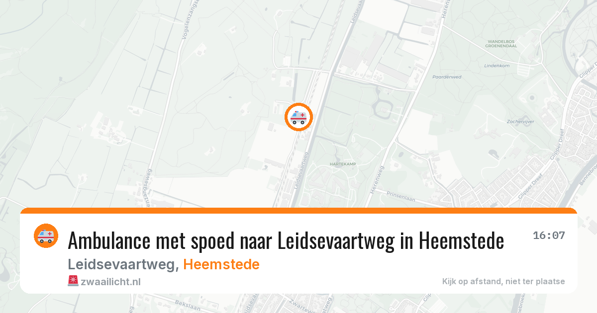 Ambulance met spoed naar Leidsevaartweg in Heemstede — 7 jul 2026