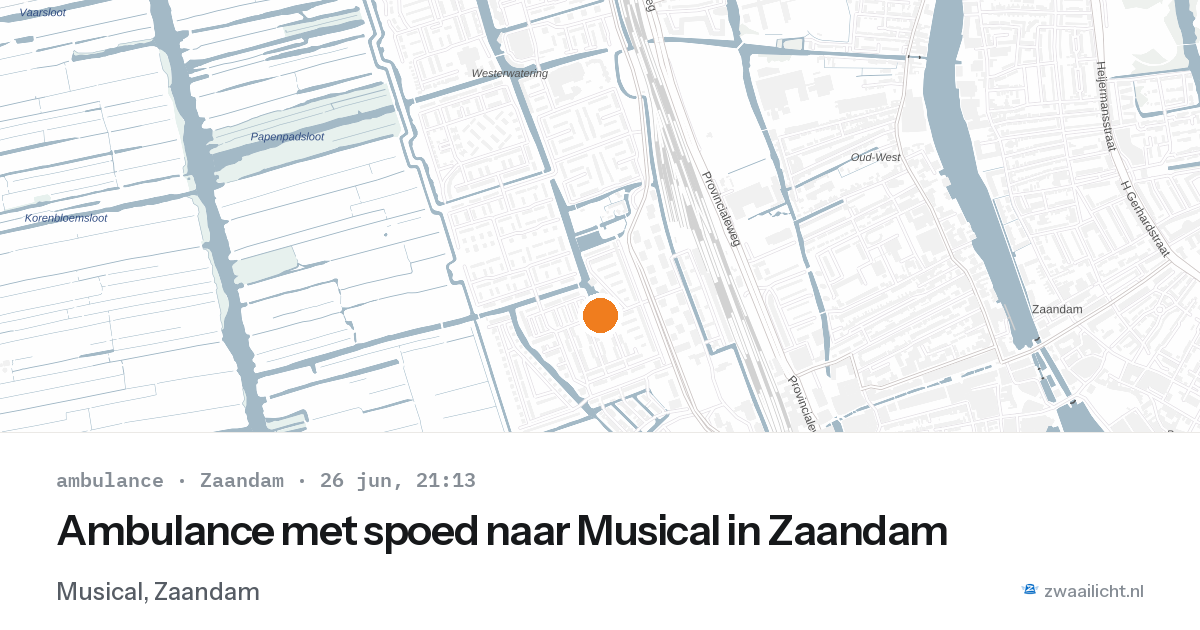Ambulance met spoed naar Musical in Zaandam — 26 jun 2026
