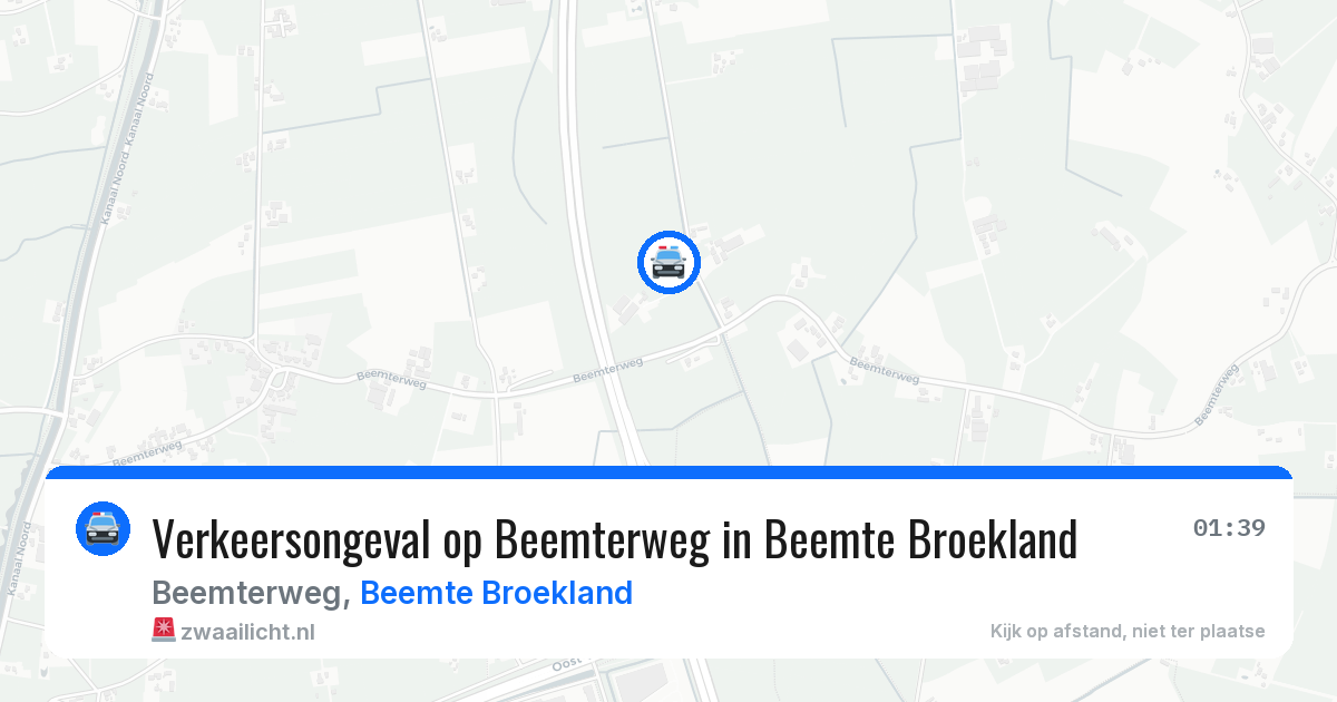 Verkeersongeval op Beemterweg in Beemte Broekland — 8 aug 2026