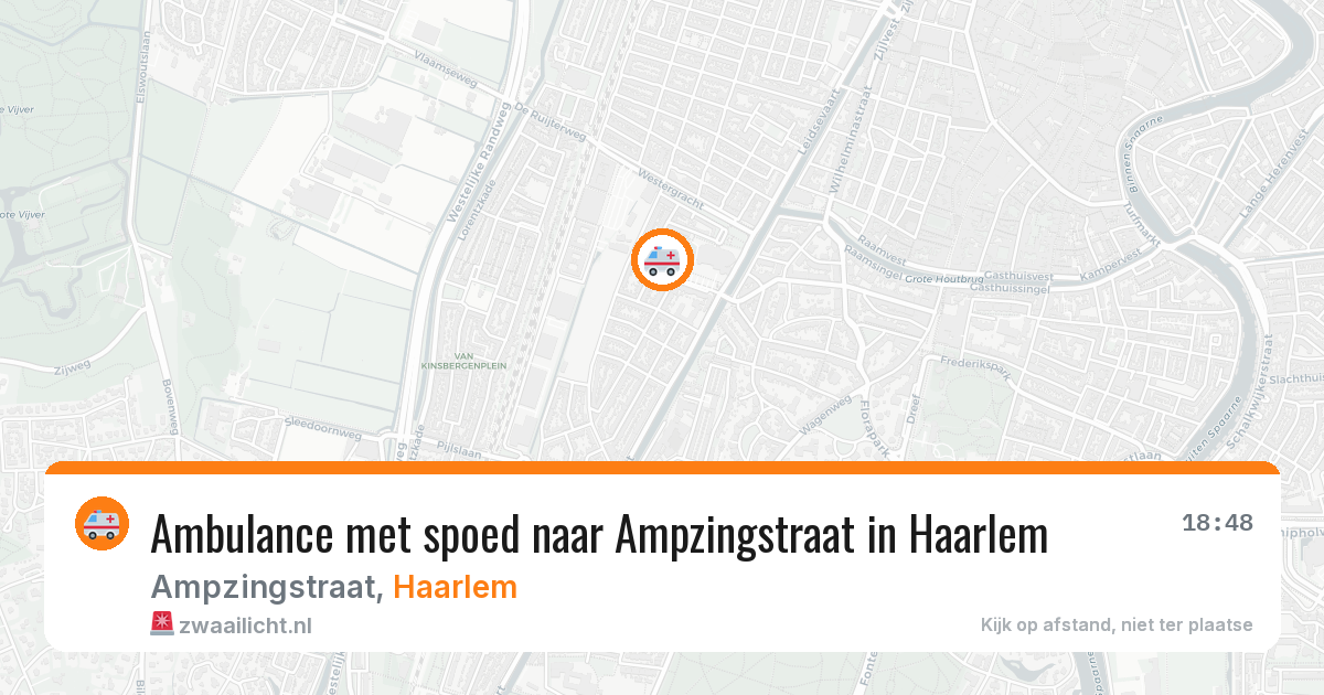 Ambulance met spoed naar Ampzingstraat in Haarlem — 14 aug 2026