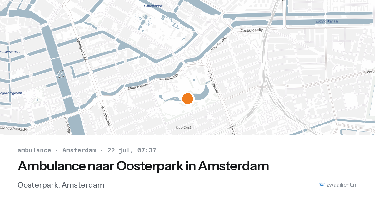 Ambulance naar Oosterpark in Amsterdam — 22 jul 2026