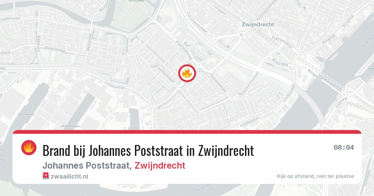 Brand bij Johannes Poststraat in Zwijndrecht — 9 jul 2026