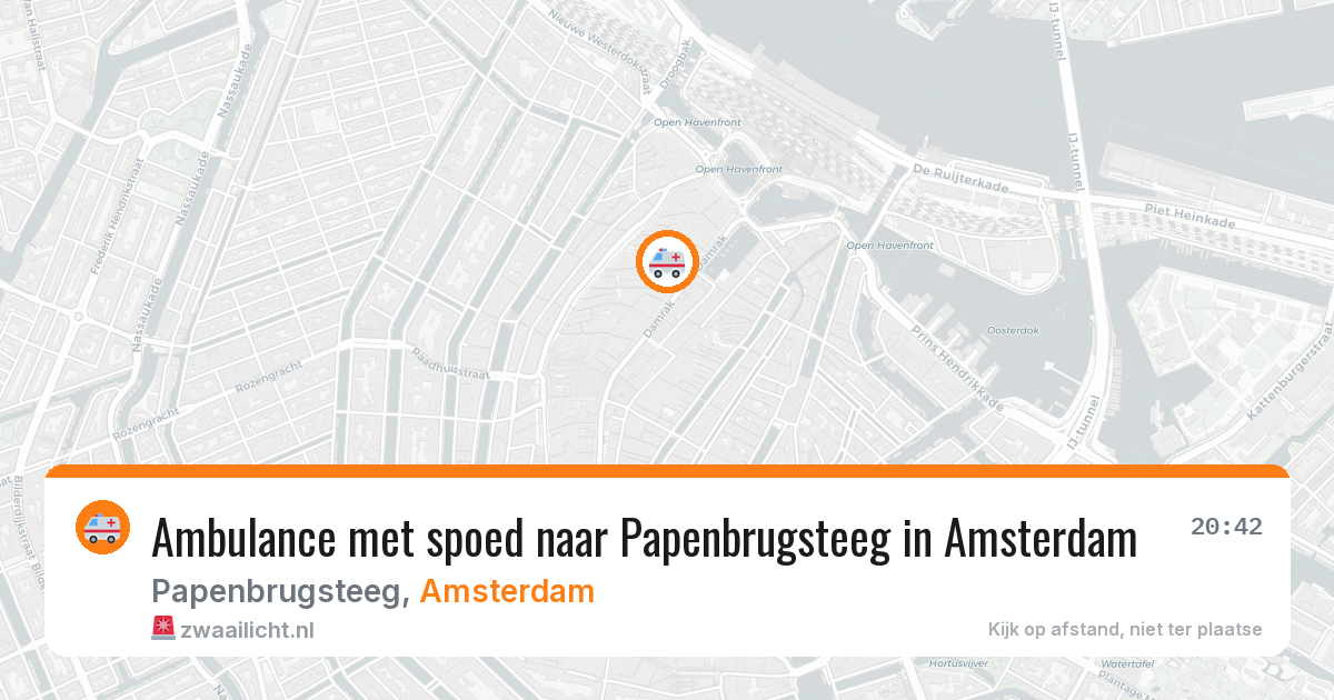 Ambulance met spoed naar Papenbrugsteeg in Amsterdam — 27 mrt 2026