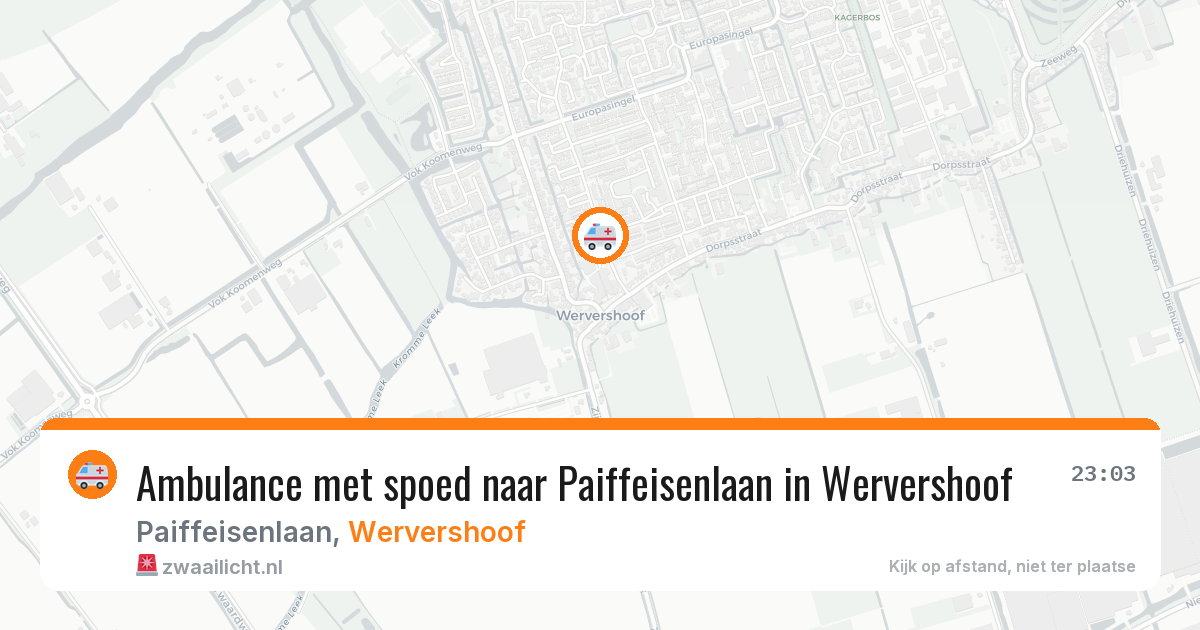 Ambulance met spoed naar Paiffeisenlaan in Wervershoof — 29 jun 2026