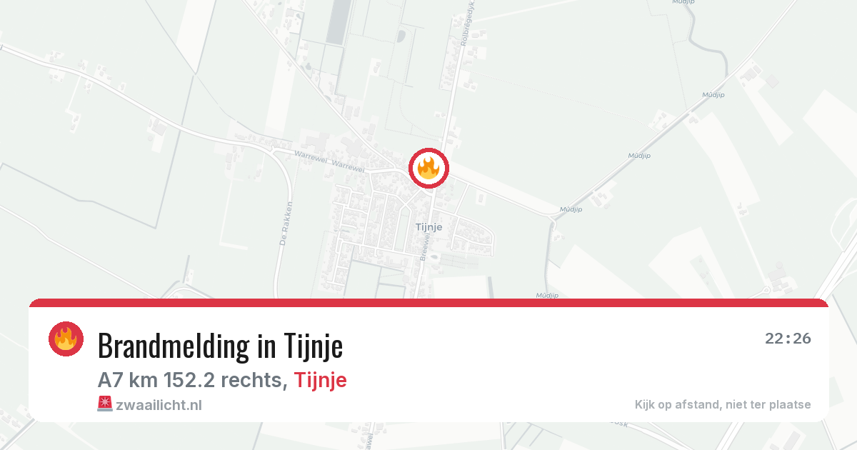 Brandmelding in Tijnje — 27 jul 2026