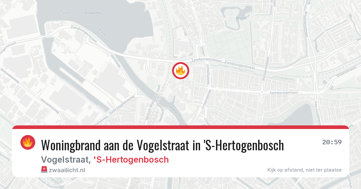 Woningbrand aan de Vogelstraat in 'S-Hertogenbosch — 15 jun 2026
