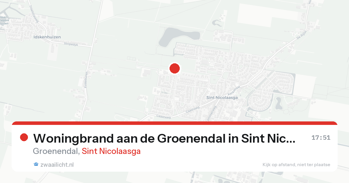 Woningbrand aan de Groenendal in Sint Nicolaasga — 17 aug 2026