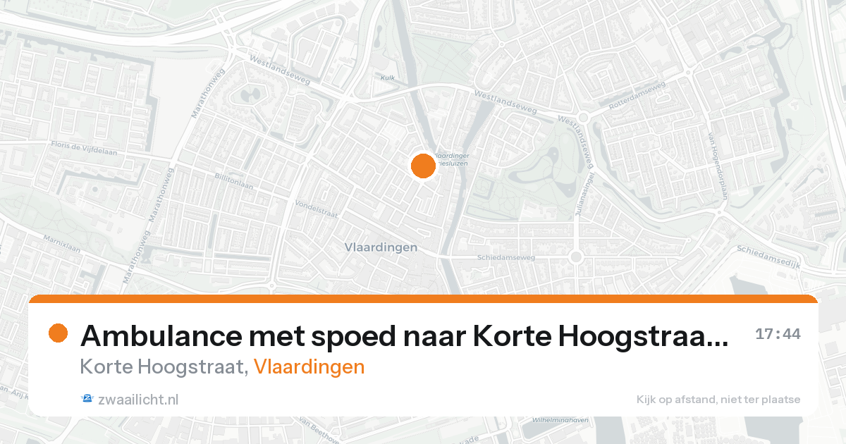 Ambulance met spoed naar Korte Hoogstraat in Vlaardingen — 18 aug 2026
