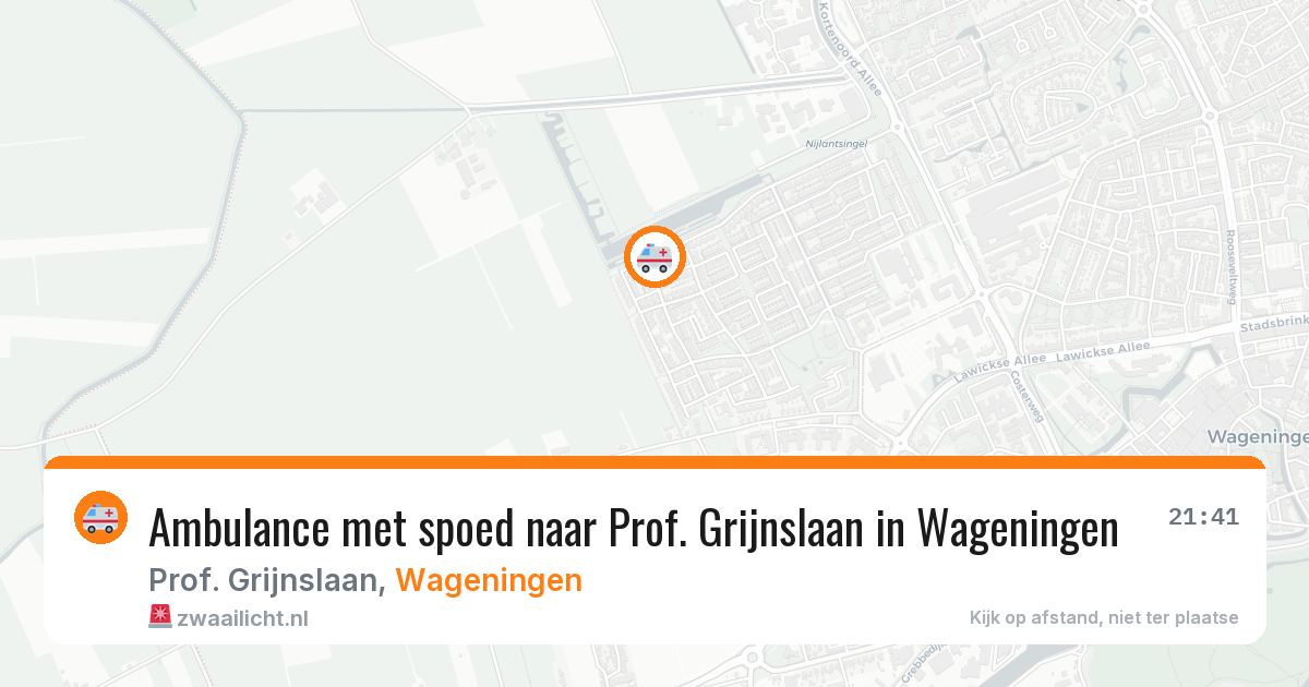 Ambulance met spoed naar Prof. Grijnslaan in Wageningen — 14 jul 2026