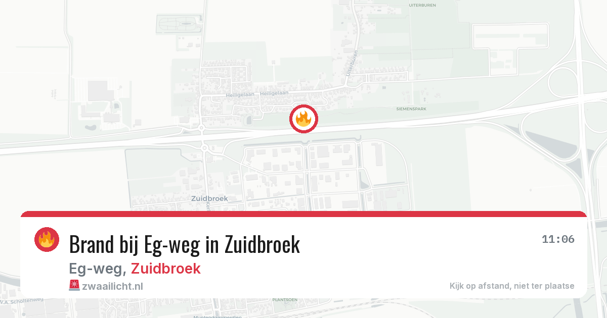Brand bij Eg-weg in Zuidbroek — 20 jun 2026