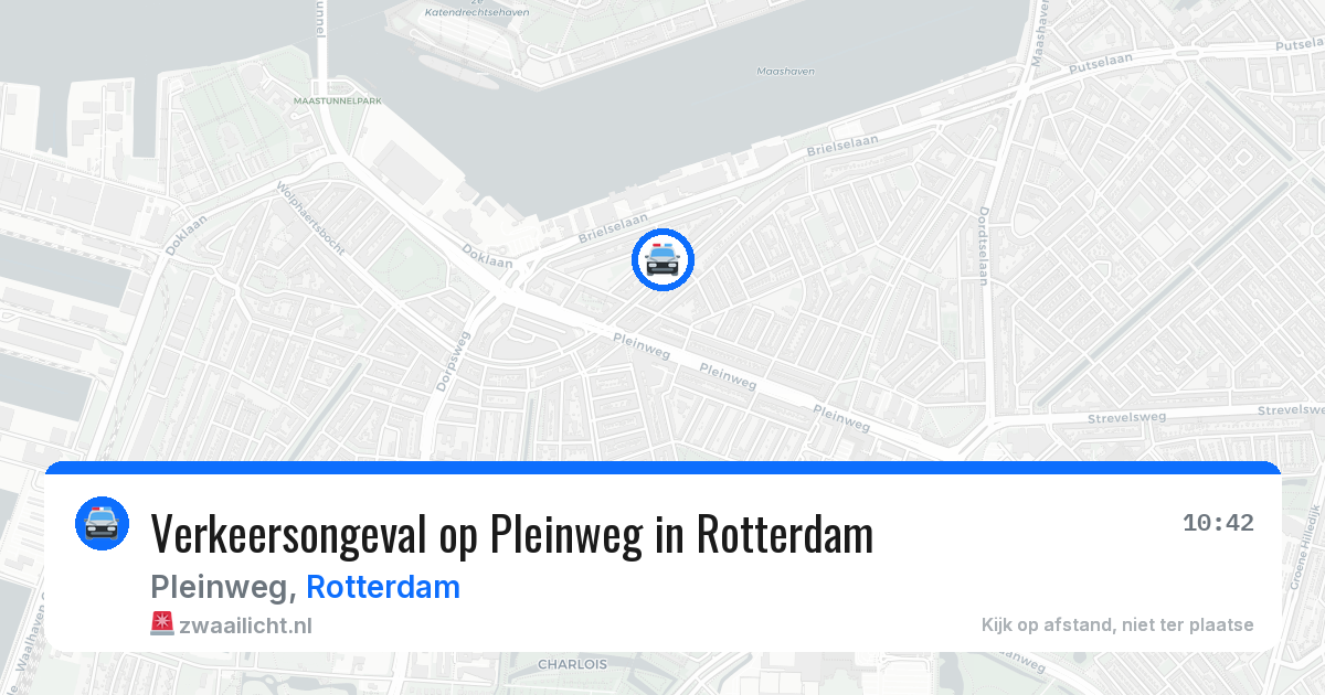 Verkeersongeval op Pleinweg in Rotterdam — 13 aug 2026