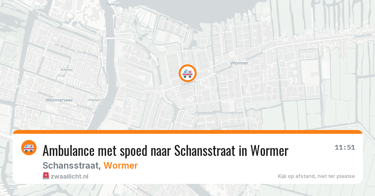 Ambulance met spoed naar Schansstraat in Wormer — 5 mei 2026