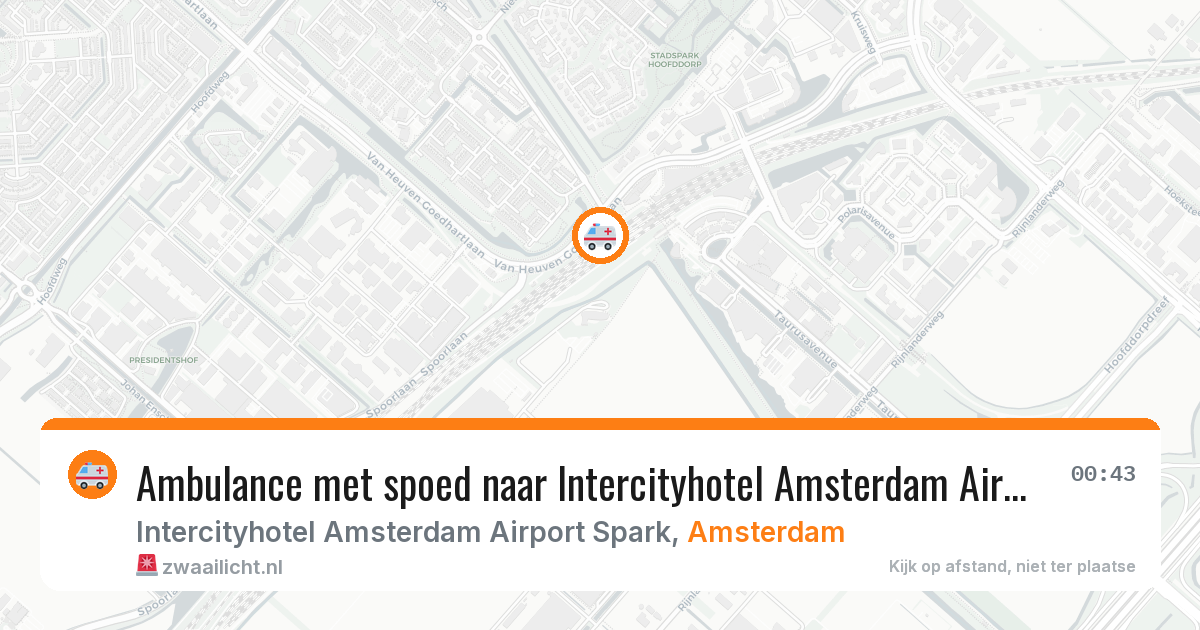 Ambulance met spoed naar Intercityhotel Amsterdam Airport Spark in Amsterdam — 22 jun 2026