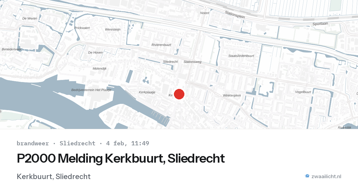 P2000 Melding Kerkbuurt, Sliedrecht — 4 feb 2026