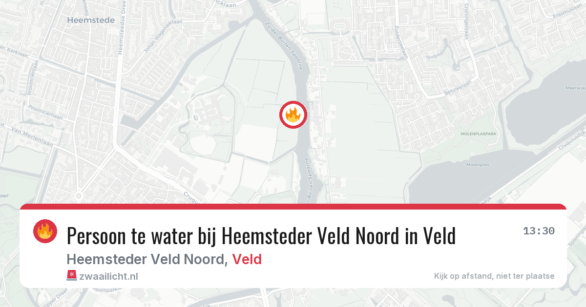 Persoon te water bij Heemsteder Veld Noord in Veld — 21 mrt 2026