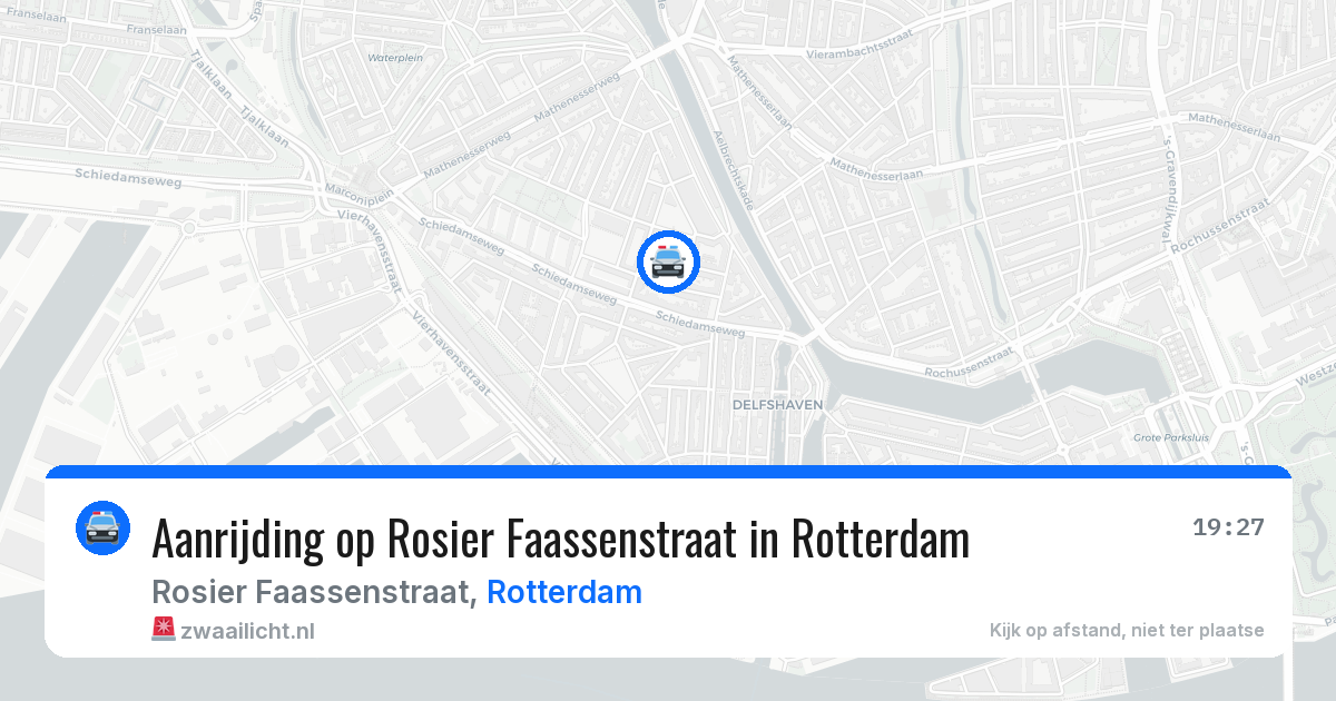 Aanrijding op Rosier Faassenstraat in Rotterdam — 30 jul 2026