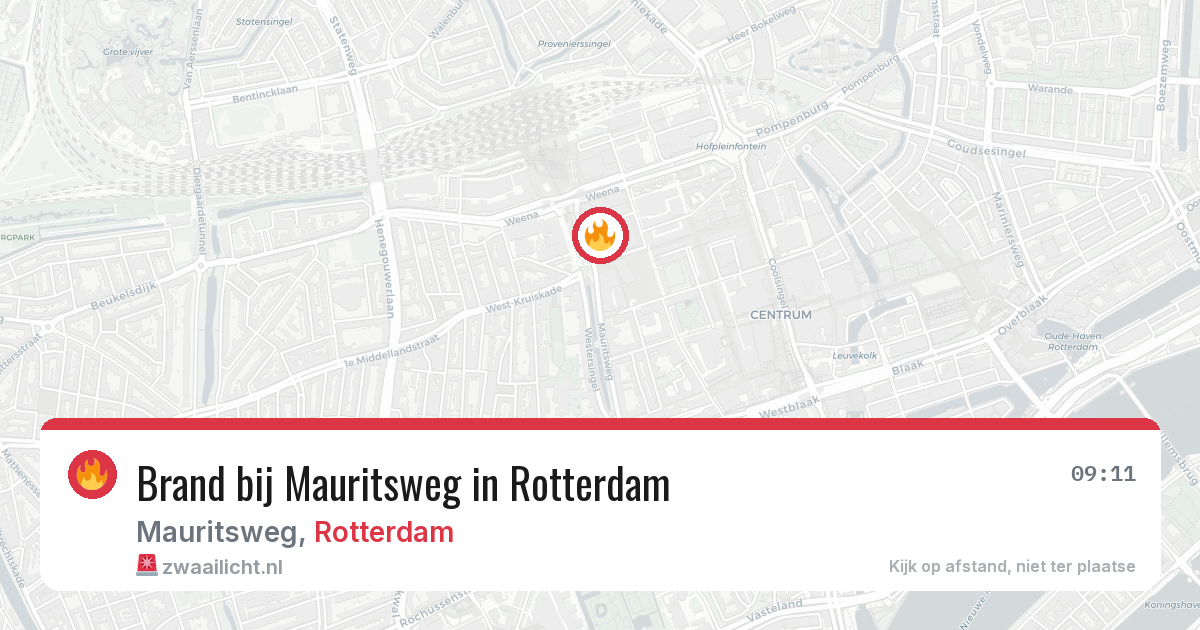 Brand bij Mauritsweg in Rotterdam — 4 apr 2026