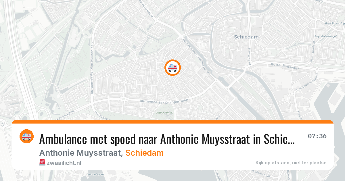 Ambulance met spoed naar Anthonie Muysstraat in Schiedam — 27 mrt 2026