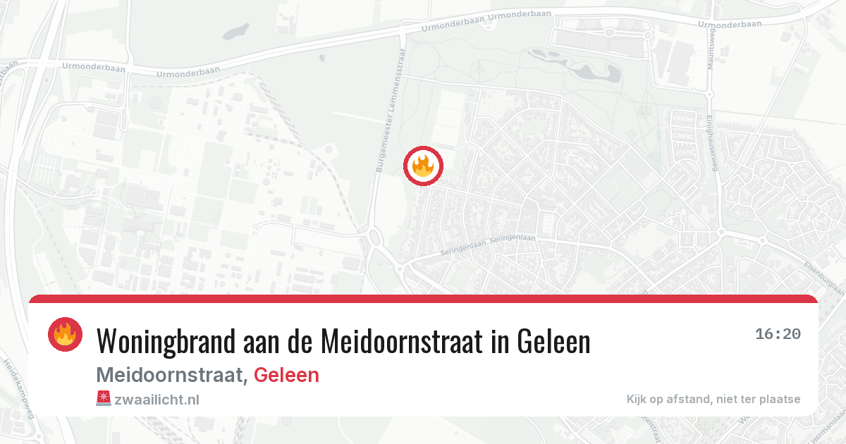 Woningbrand aan de Meidoornstraat in Geleen — 22 jun 2026