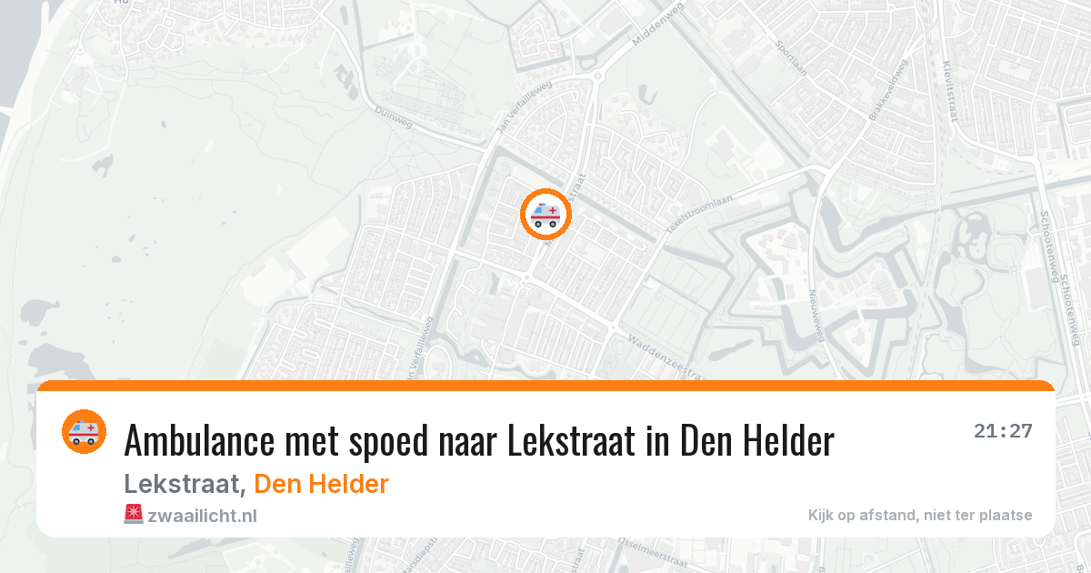 Ambulance met spoed naar Lekstraat in Den Helder — 18 jun 2026