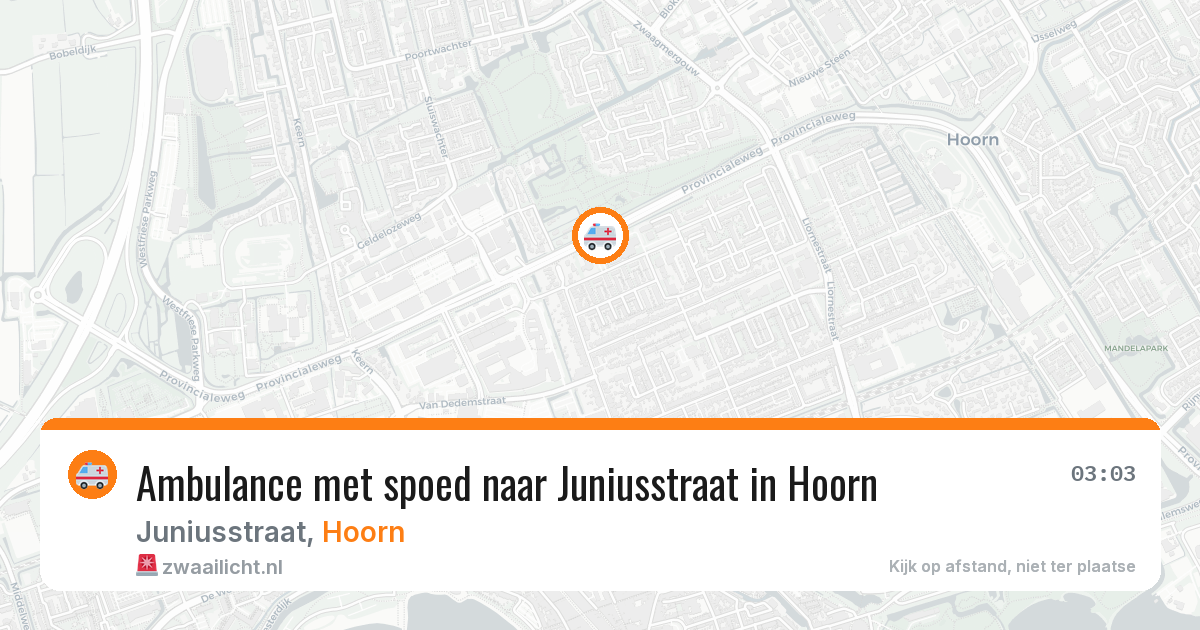 Ambulance met spoed naar Juniusstraat in Hoorn — 15 mrt 2026