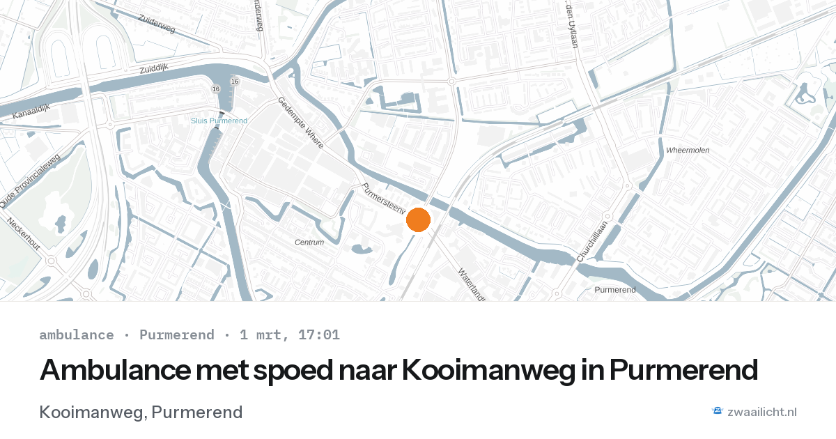 Ambulance met spoed naar Kooimanweg in Purmerend — 1 mrt 2026