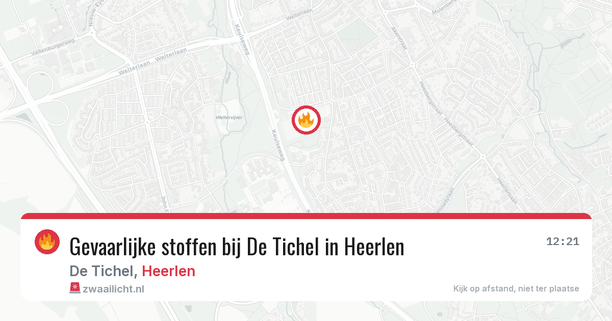 Gevaarlijke stoffen bij De Tichel in Heerlen — 8 aug 2026