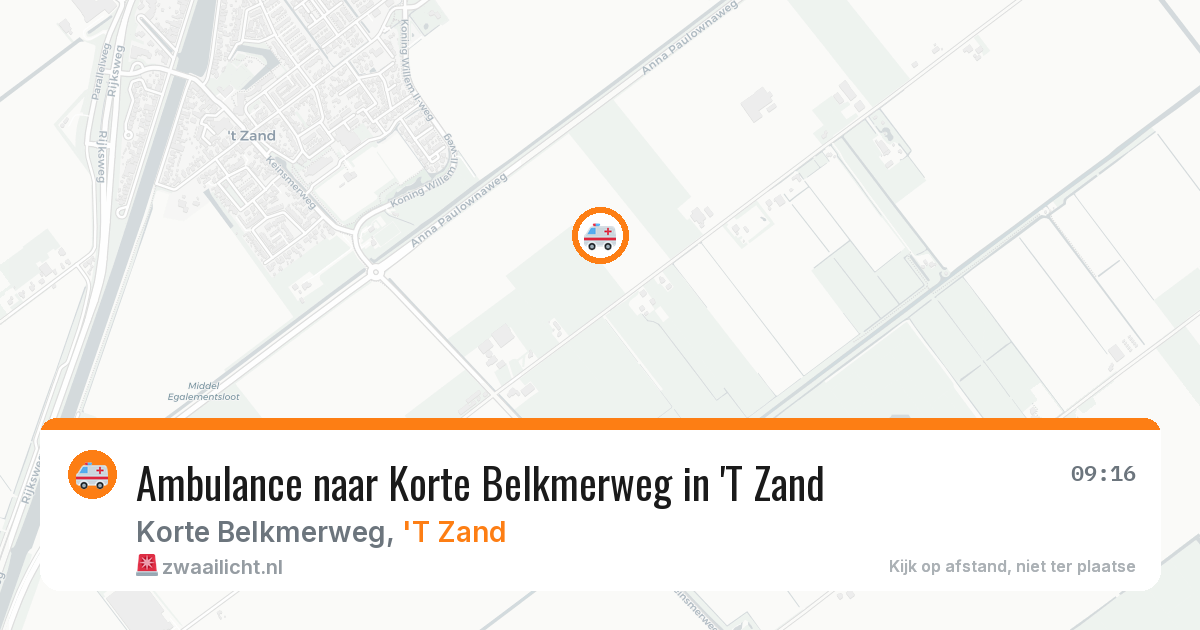 Ambulance naar Korte Belkmerweg in 'T Zand — 27 mrt 2026