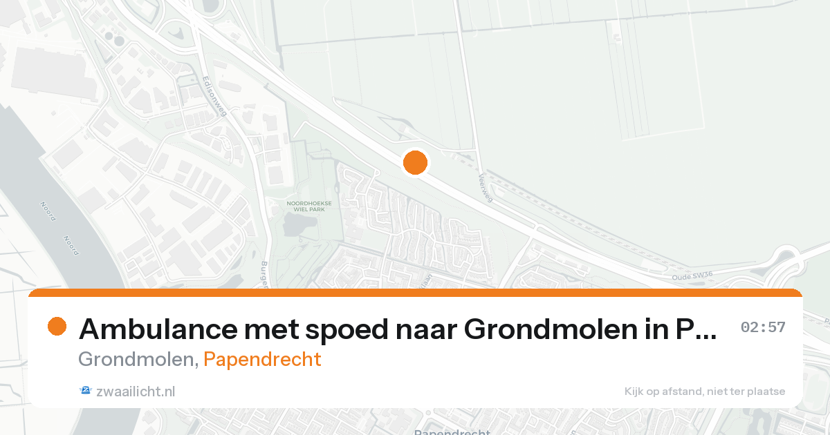 Ambulance met spoed naar Grondmolen in Papendrecht — 16 aug 2026