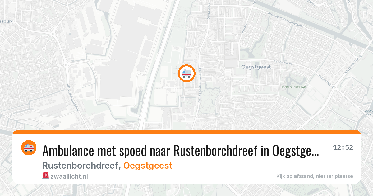 Ambulance met spoed naar Rustenborchdreef in Oegstgeest — 9 jul 2026