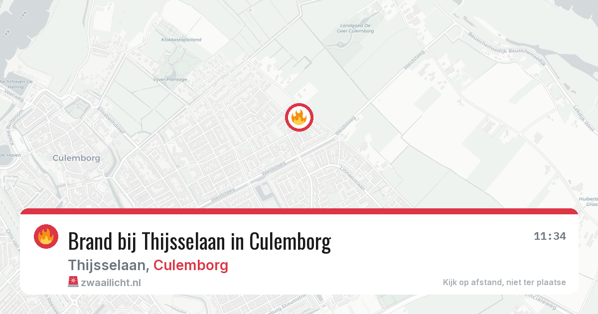 Brand bij Thijsselaan in Culemborg — 8 jul 2026