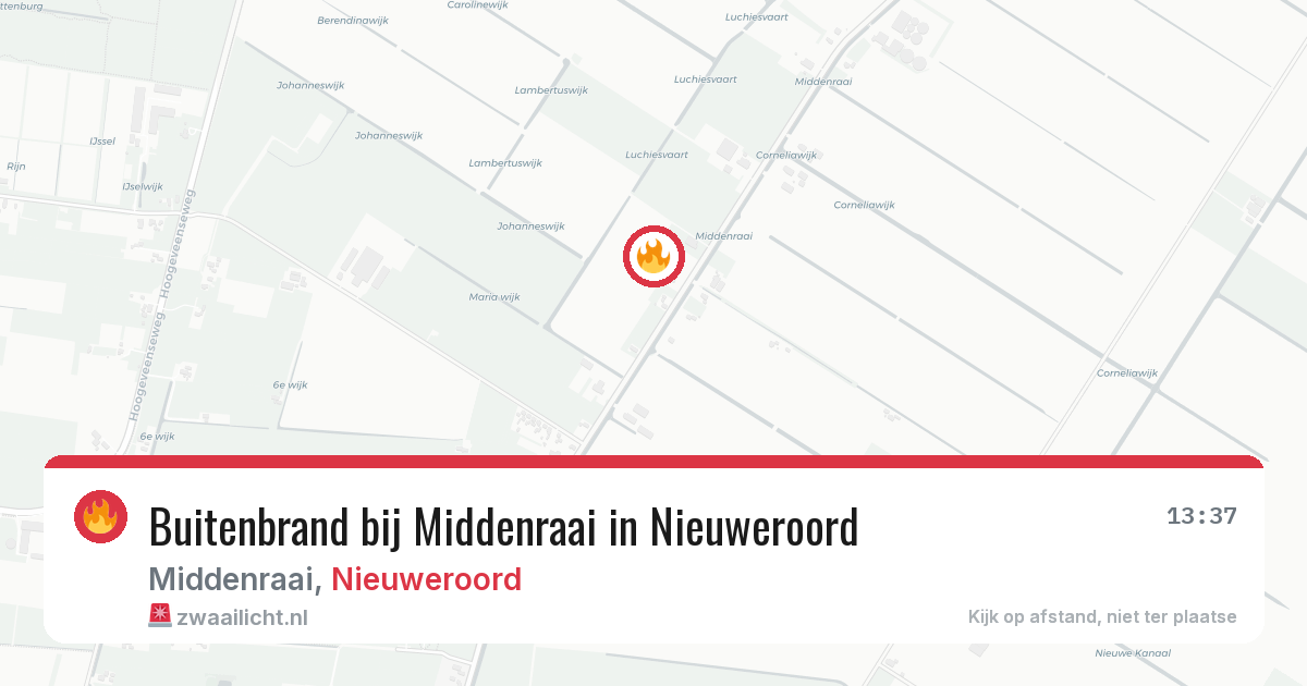 Buitenbrand bij Middenraai in Nieuweroord — 2 aug 2026