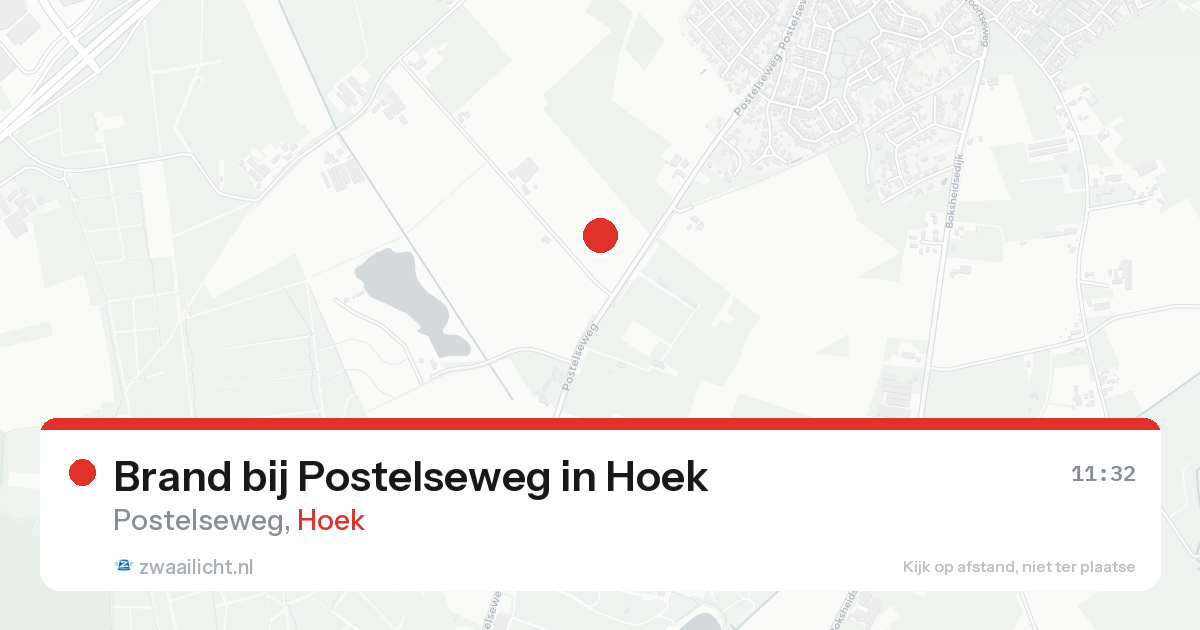 Brand bij Postelseweg in Hoek — 20 aug 2026