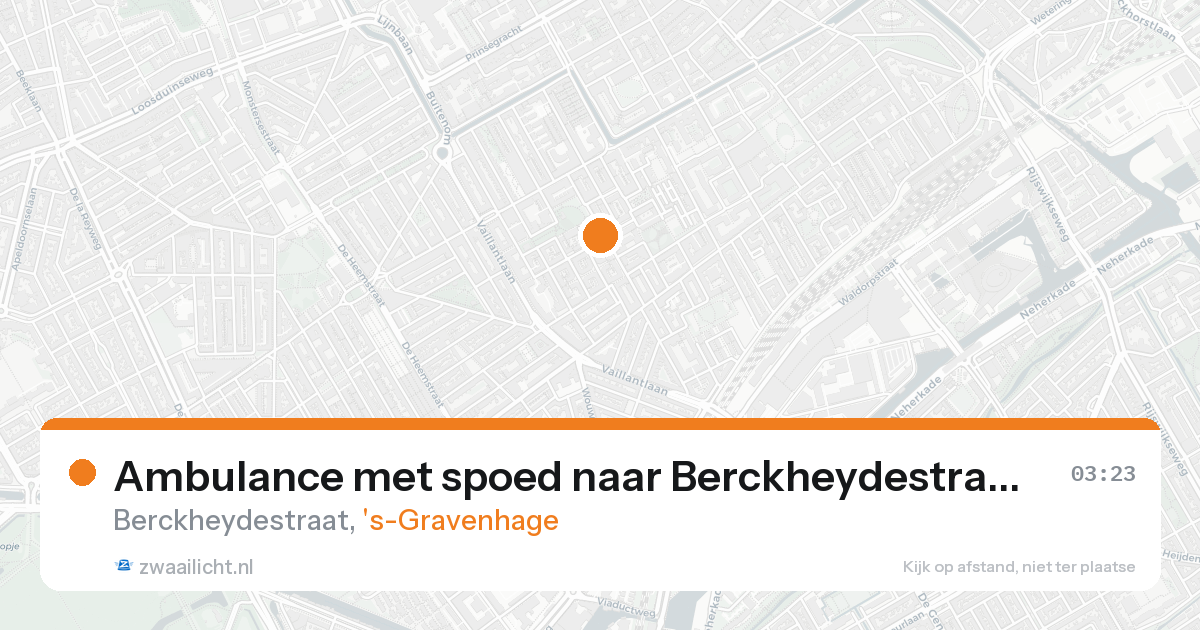 Ambulance met spoed naar Berckheydestraat in 's-Gravenhage — 18 aug 2026