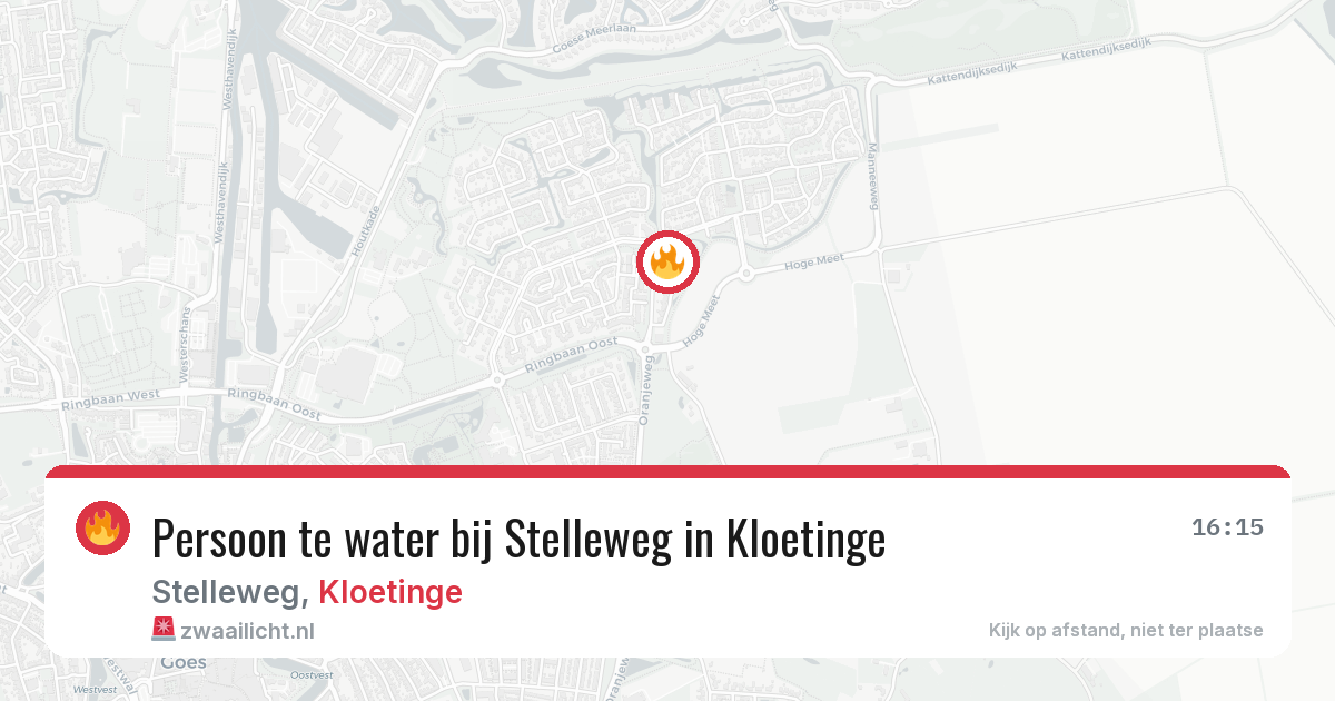 Persoon te water bij Stelleweg in Kloetinge — 1 aug 2026