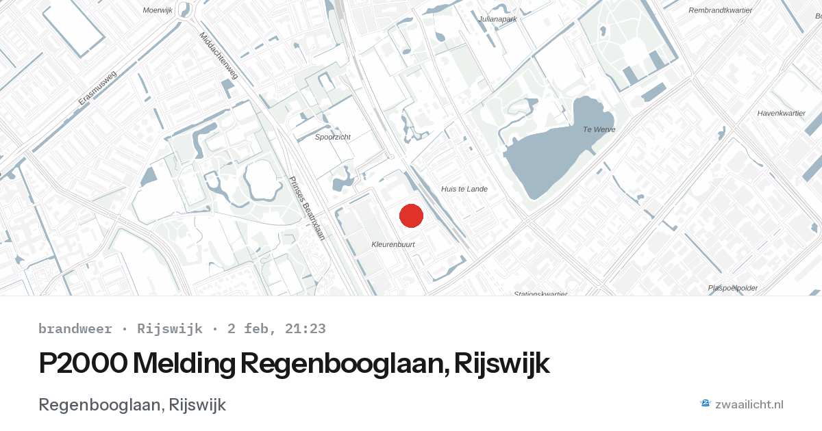 P2000 Melding Regenbooglaan, Rijswijk — 2 feb 2026