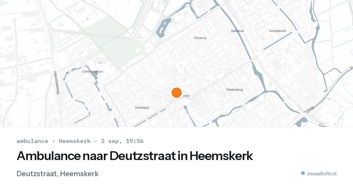 Ambulance naar Deutzstraat in Heemskerk — 2 sep 2026
