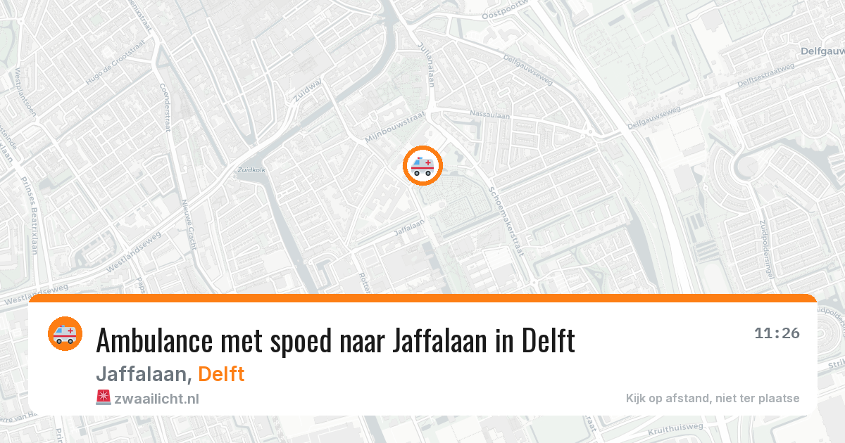 Ambulance met spoed naar Jaffalaan in Delft — 30 jun 2026