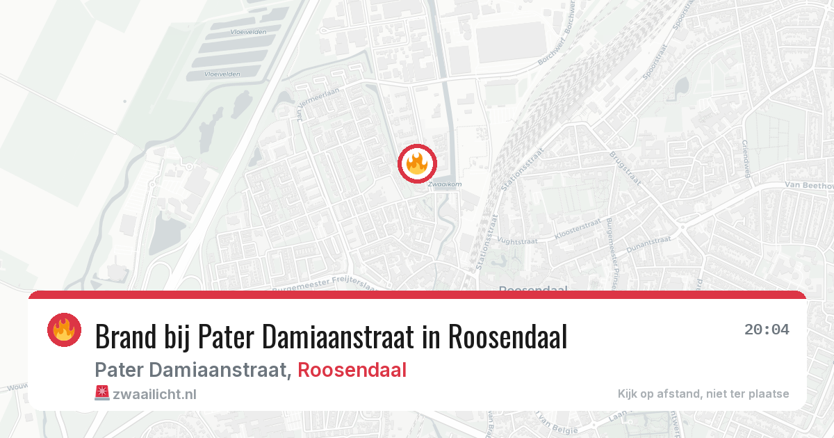 Brand bij Pater Damiaanstraat in Roosendaal — 15 mrt 2026