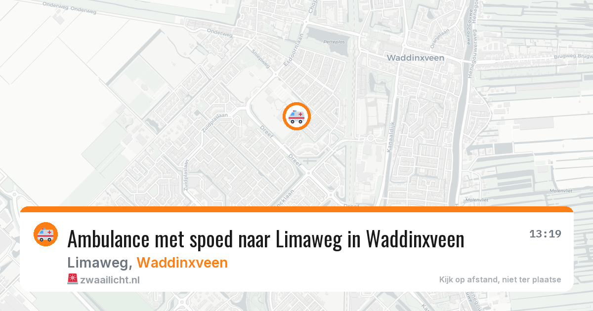 Ambulance met spoed naar Limaweg in Waddinxveen — 16 jun 2026