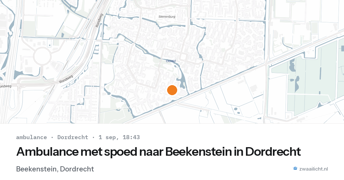Ambulance met spoed naar Beekenstein in Dordrecht — 1 sep 2026