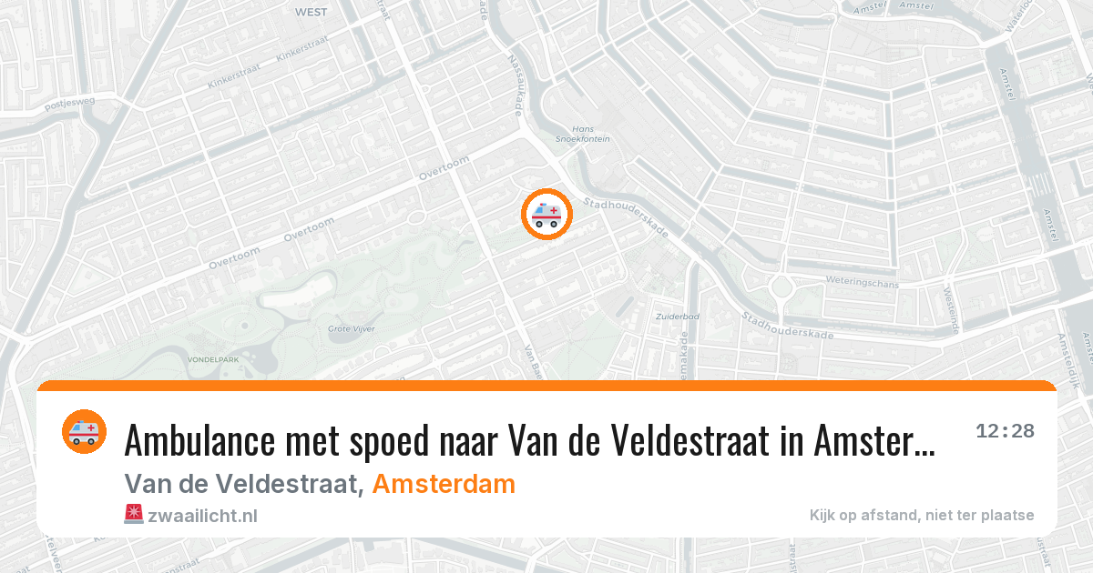 Ambulance met spoed naar Van de Veldestraat in Amsterdam — 30 jun 2026
