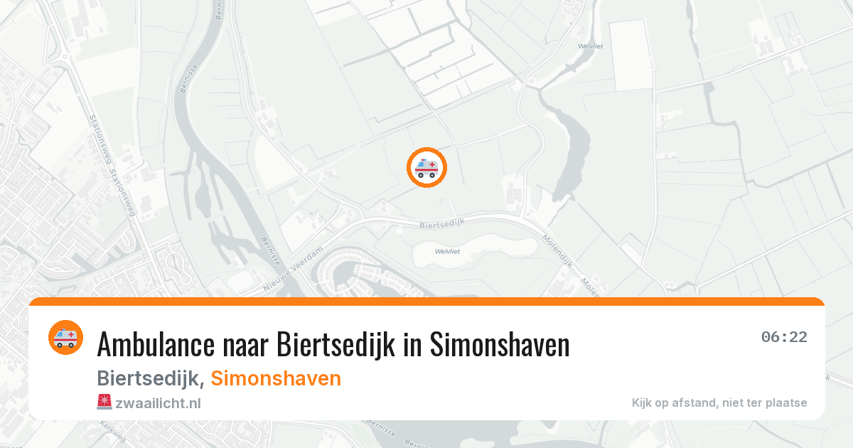 Ambulance naar Biertsedijk in Simonshaven — 10 jul 2026