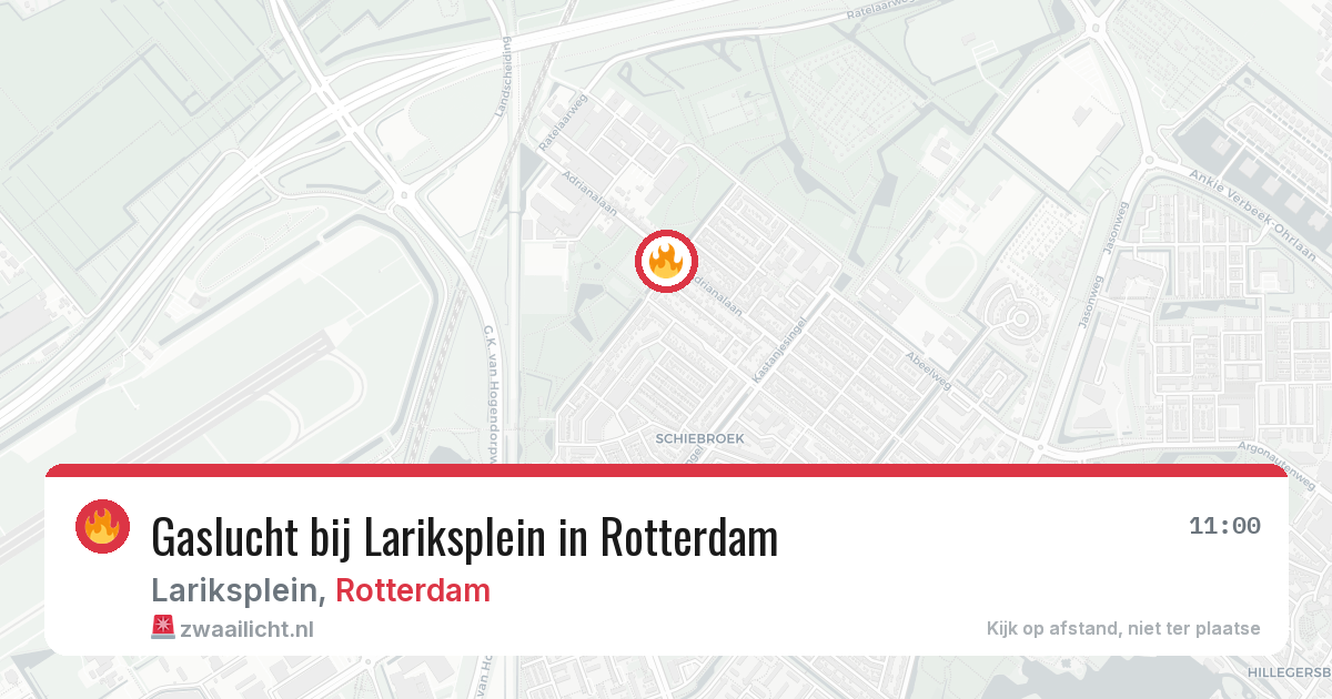 Gaslucht bij Lariksplein in Rotterdam — 18 mei 2026