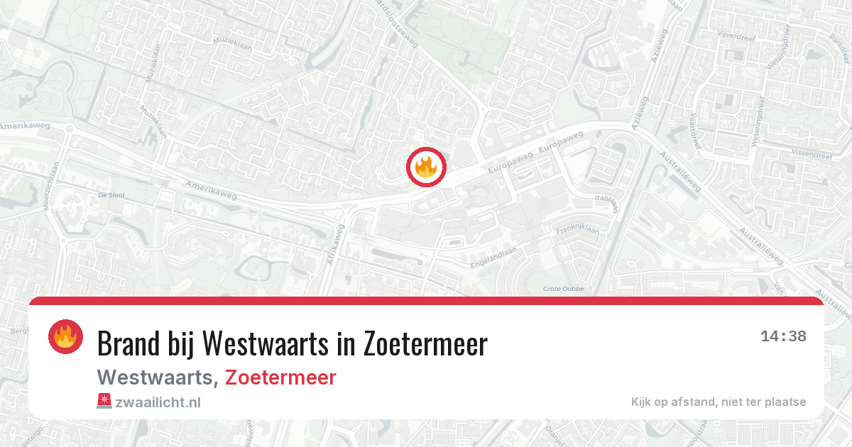 Brand bij Westwaarts in Zoetermeer — 11 mei 2026